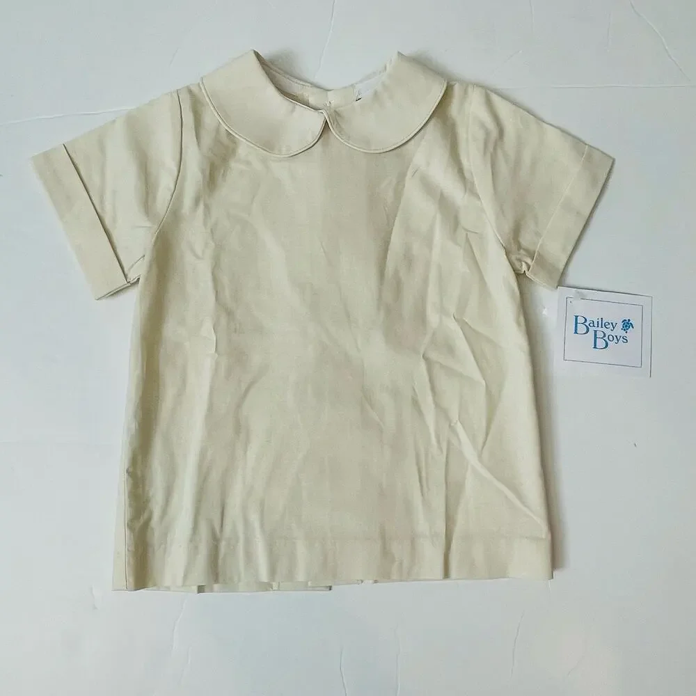 NWT Bailey Boys 12M Peter Pan Collar Piped Shirt Set